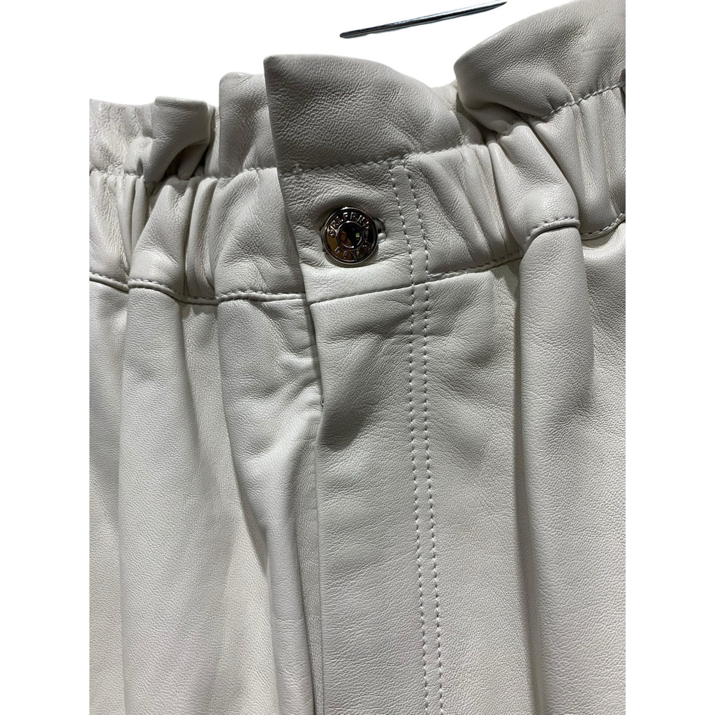 GRLFRND Leather Shorts SZ large white shorts NWOT