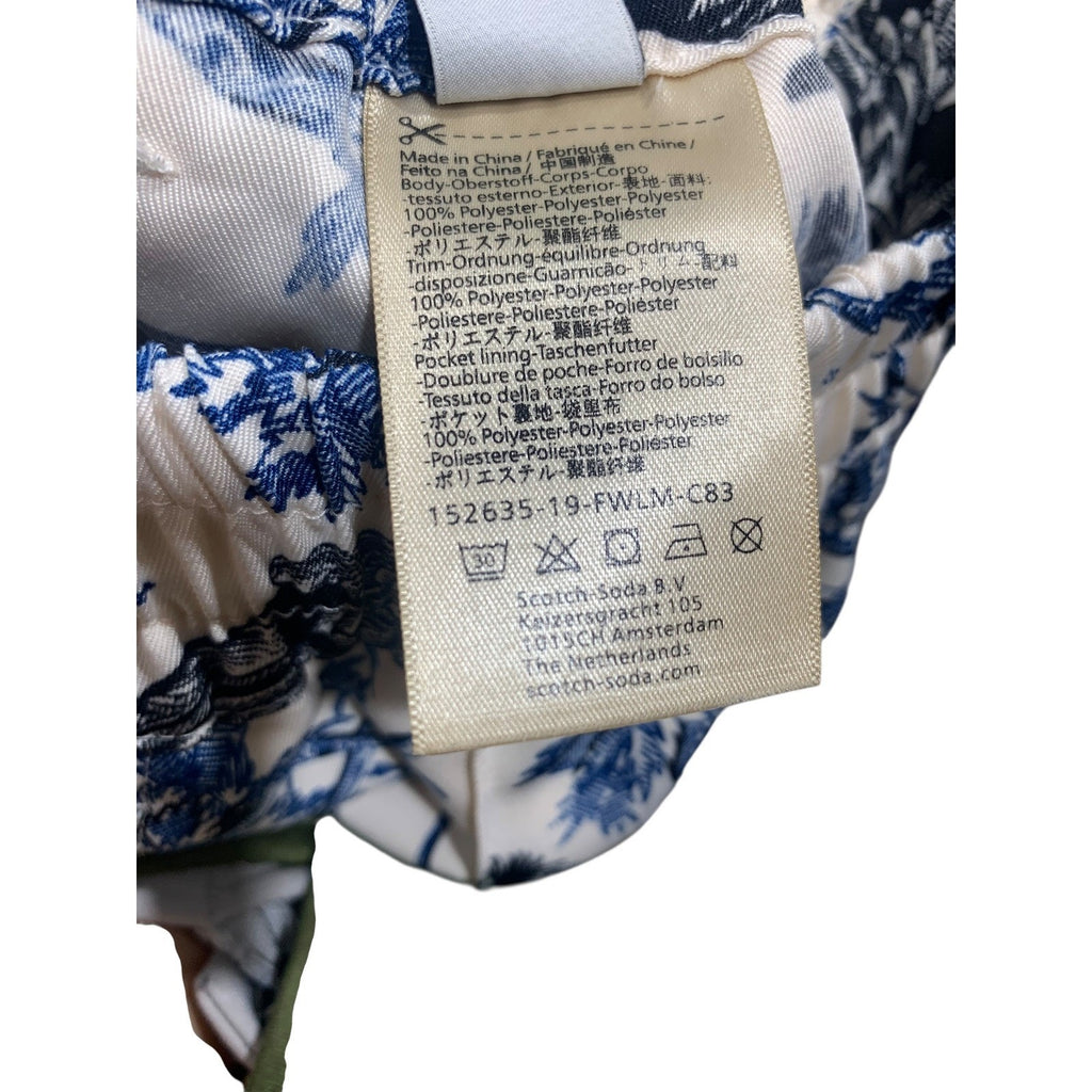 Scotch & Soda Maison Scotch Blue Floral Bird Print Jogger Trousers Size M