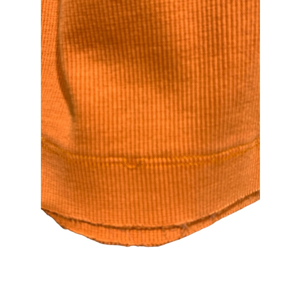 Anthropologie Pilcro Bella Puff Sleeve Henley Top Orange SZ Small holiday boho