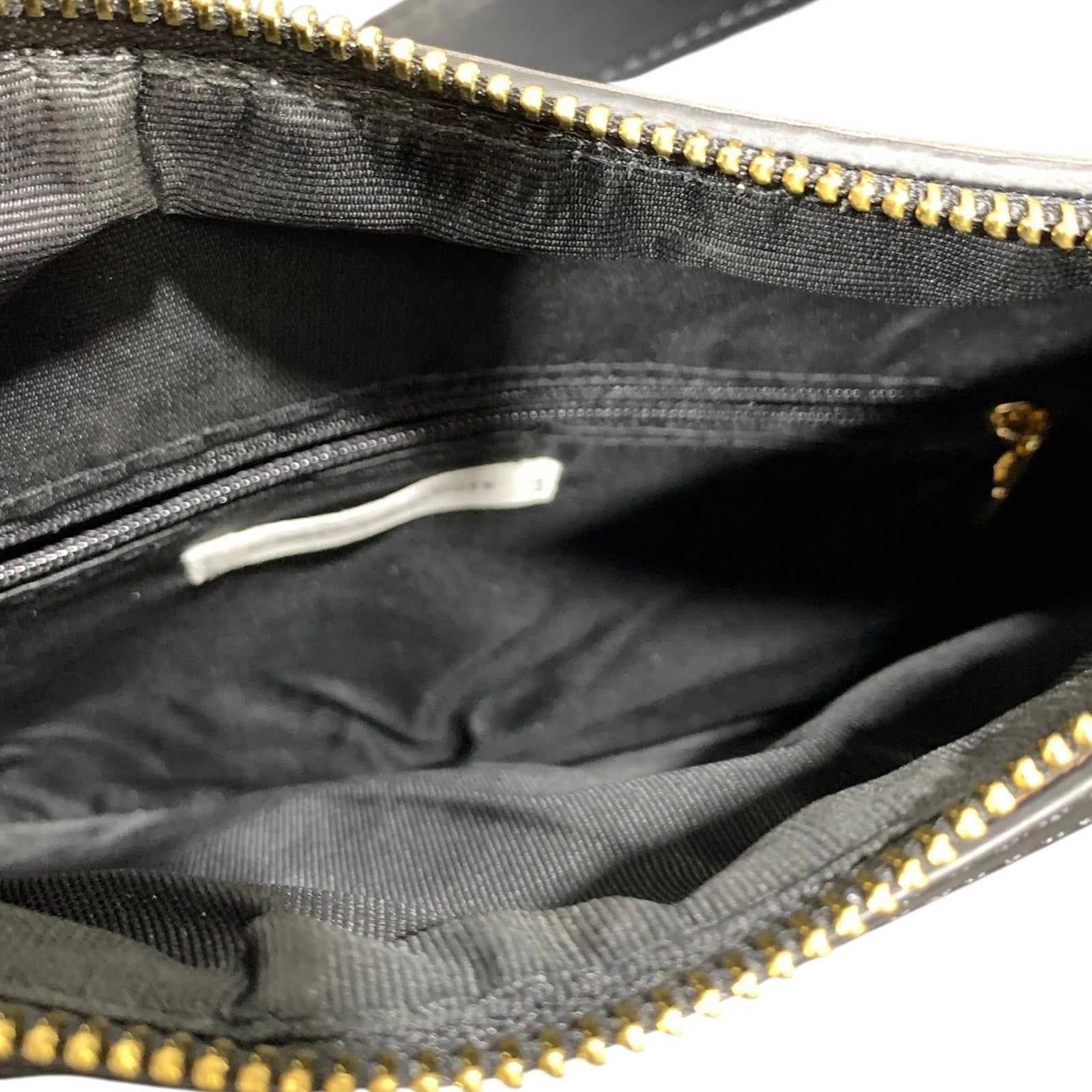 Anthropologie Studded Faux-Leather Shoulder Bag Black Gold Hardware Hobo Crescen