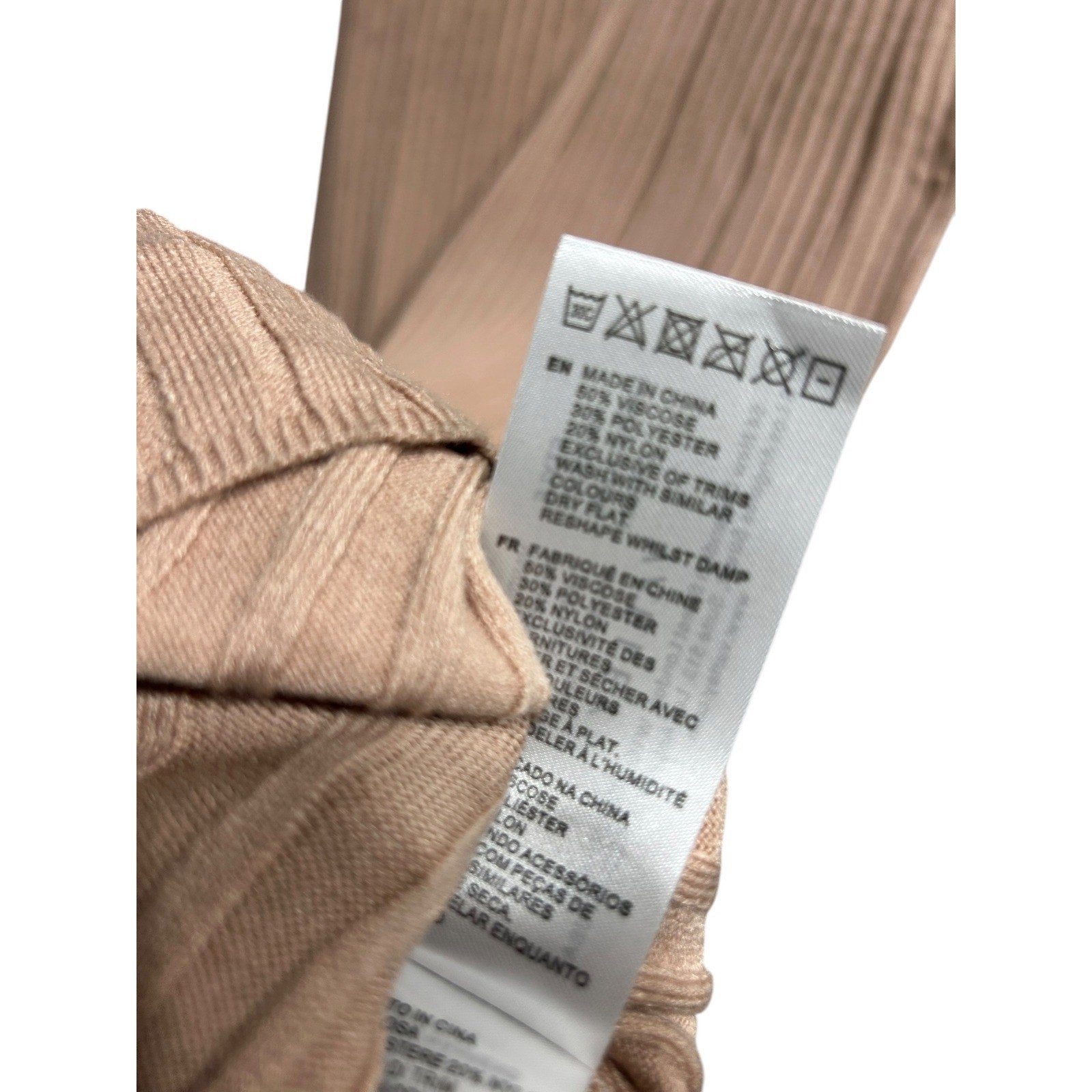 Varley Maeve Rib Knit Midi Dress Topa Taupe Short Sleeve Sweater Dress Small