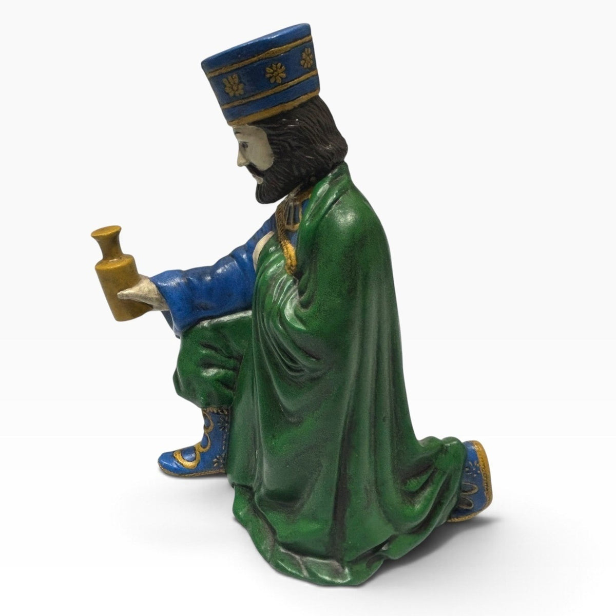 Vintage 1970s Holland Mold Hand Painted Wiseman Nativity Figurine 6.5 Inch