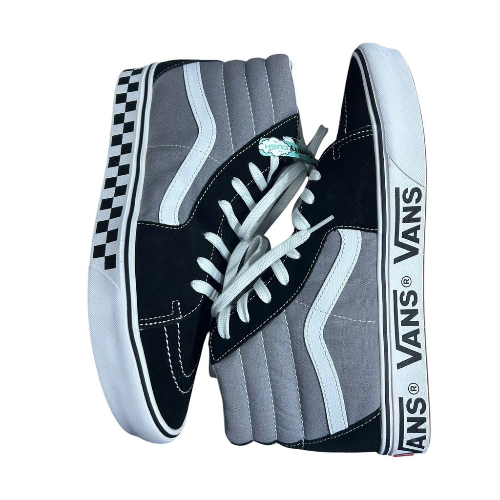 Vans Sk8-Hi ComfyCush 'Tape Mix Black Frost Gray Checkered High Top Mens 12