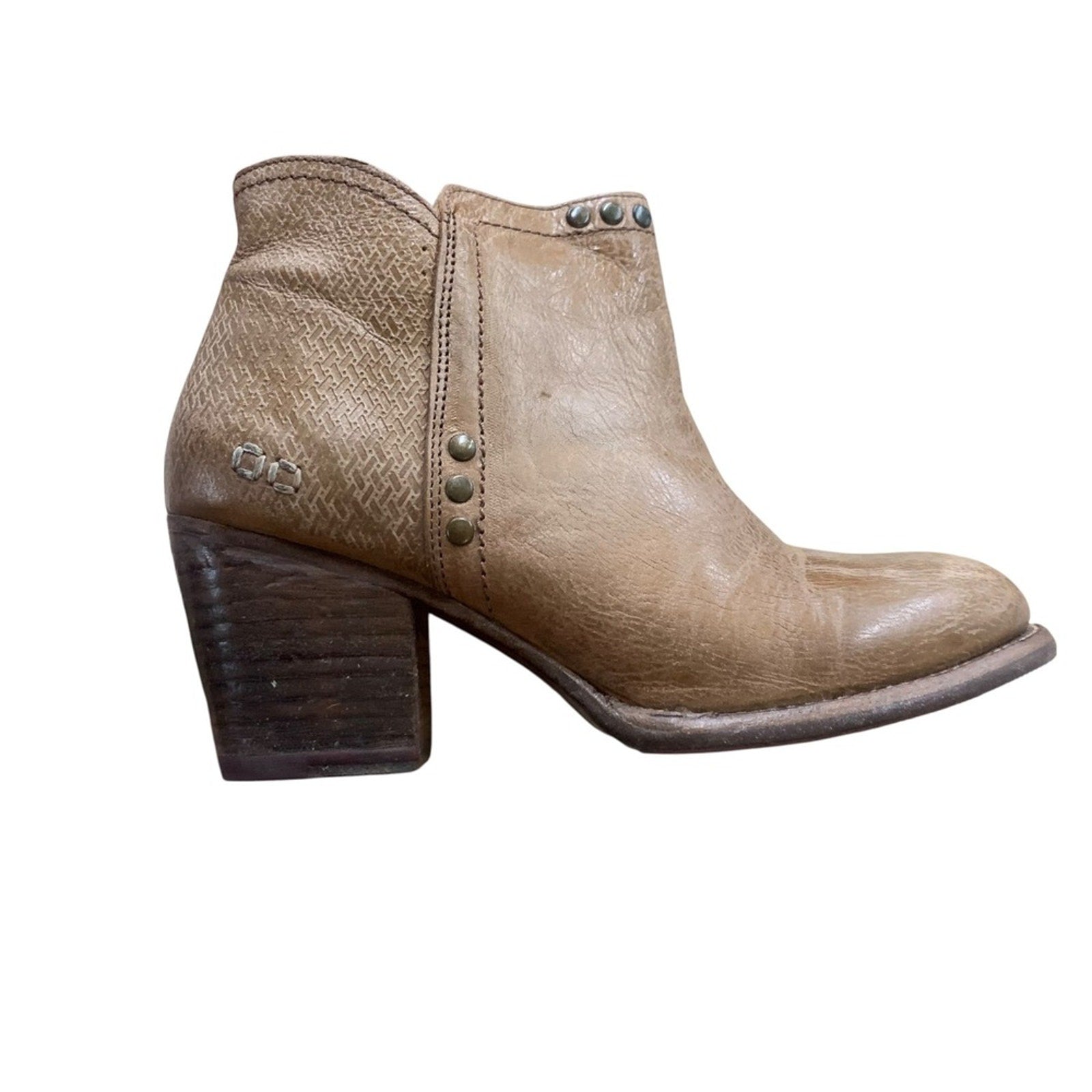 Bed Stu Cobbler Leather Heeled Ankle Boots Zip Up Brown Womens Size 8.5 USA
