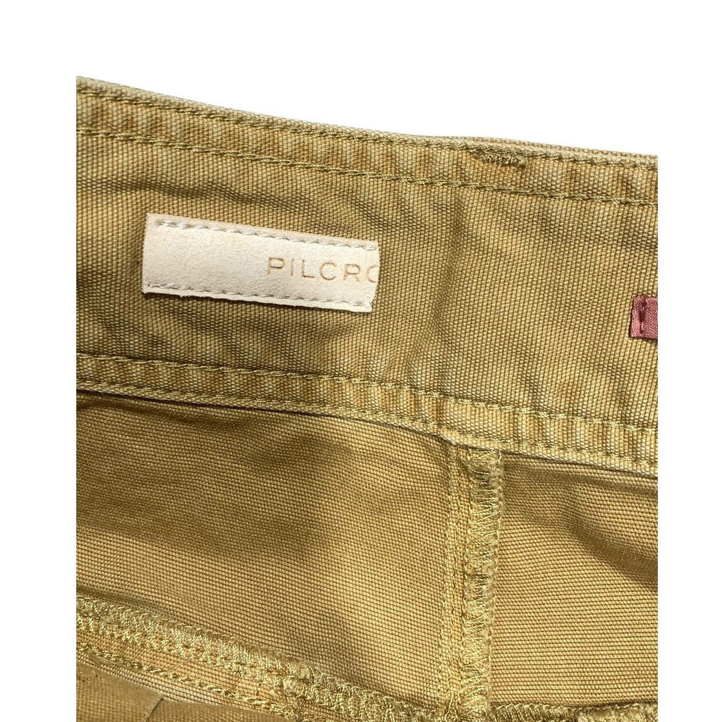 Pilcro Relaxed Pleat Shorts Womens High Rise Utility Shorts Mustard Tan Size 26