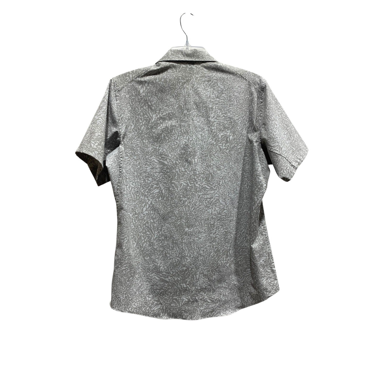 Lululemon Airing Easy Short Sleeve Button Down Shirt Grey Abstract Geo Mens M