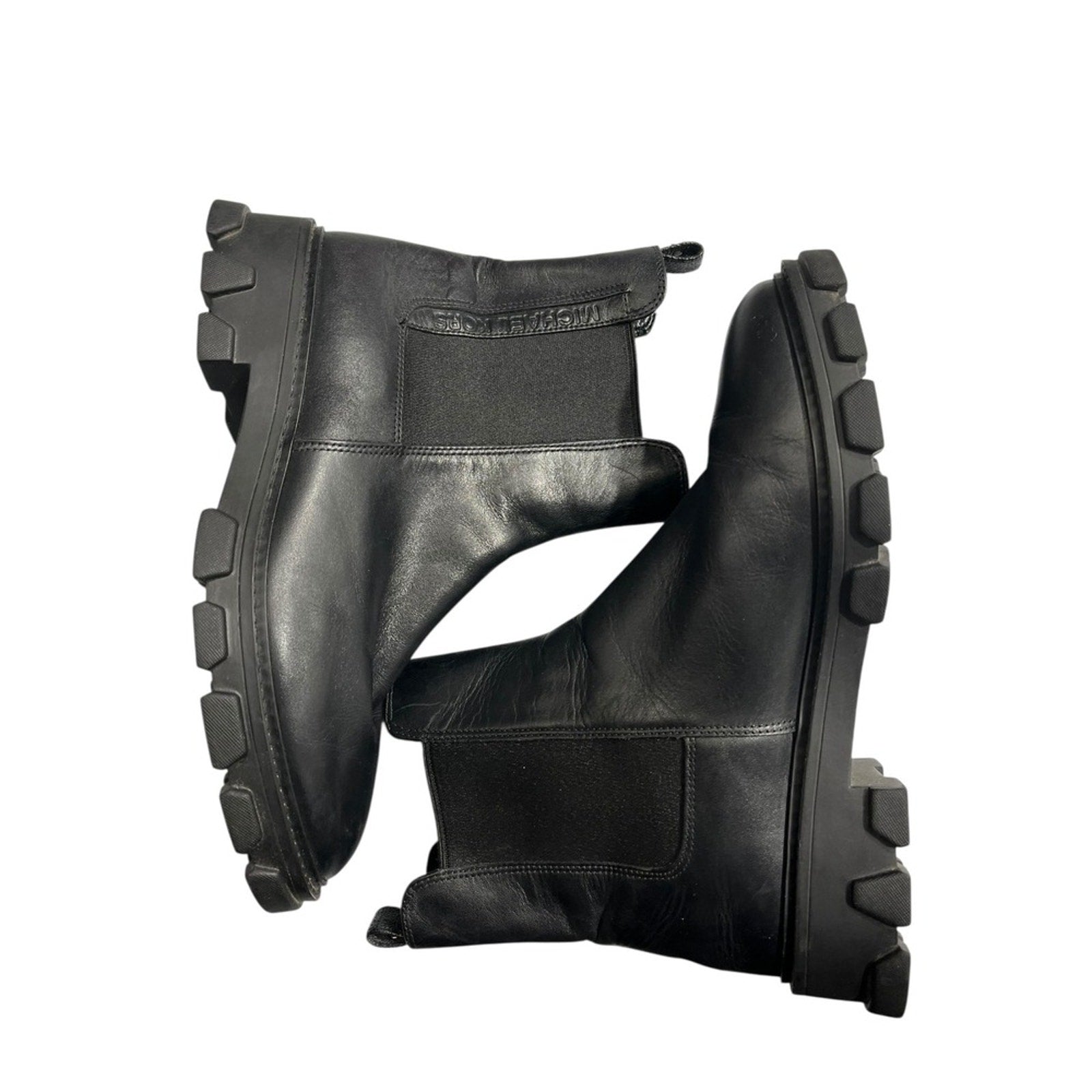 Michael Kors Ridley Lug Sole Chelsea Bootie - black leather Size 7M