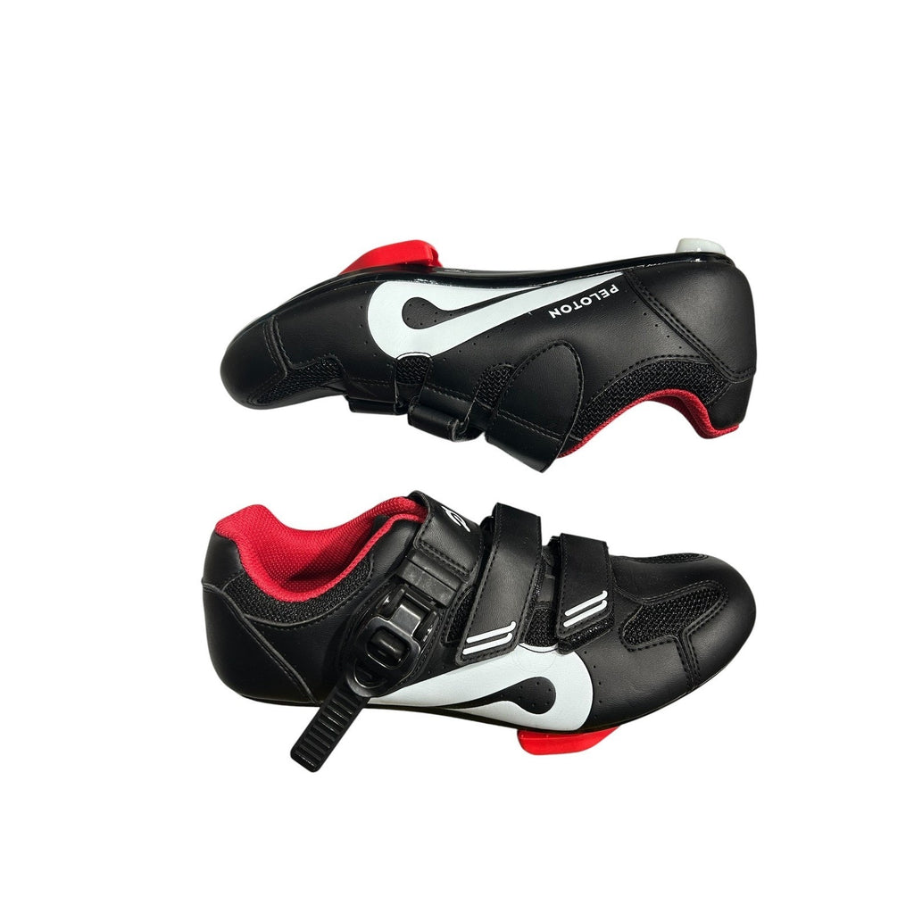 Peloton Cycling Shoes Black White Red EU 38 Look Delta Cleats Indoor Spin Bike