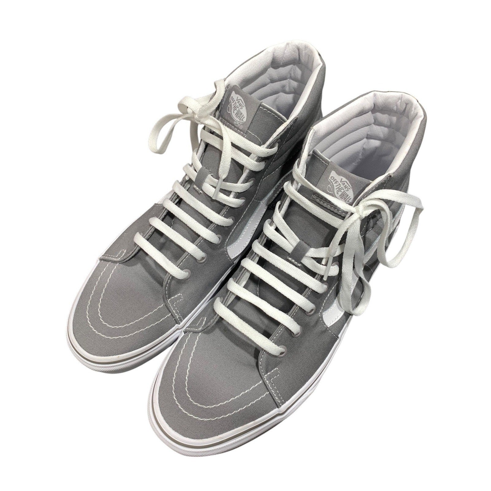 Vans Sk8-Hi High Top Sneakers Frost Grey White Canvas Skate Shoes Mens 12