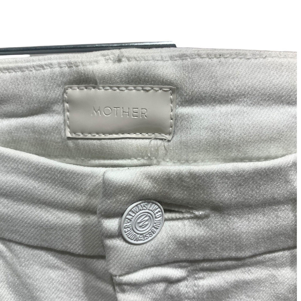 Mother High Waisted Looker Ankle Fray Jeans White Fairest Of Them All Skinny 29