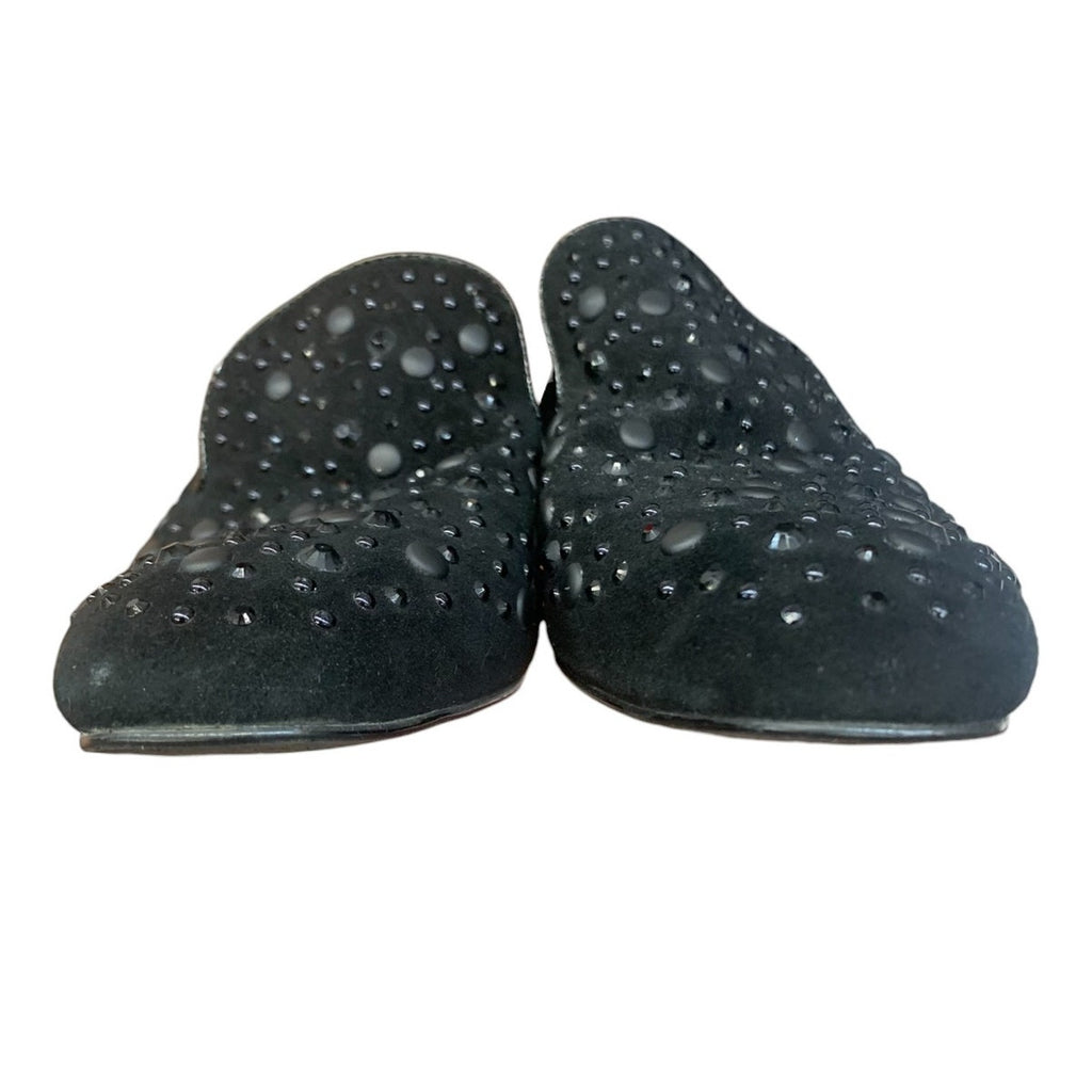 DONALD J PLINER Black Studded Slip on Suede Shoes SZ 7M