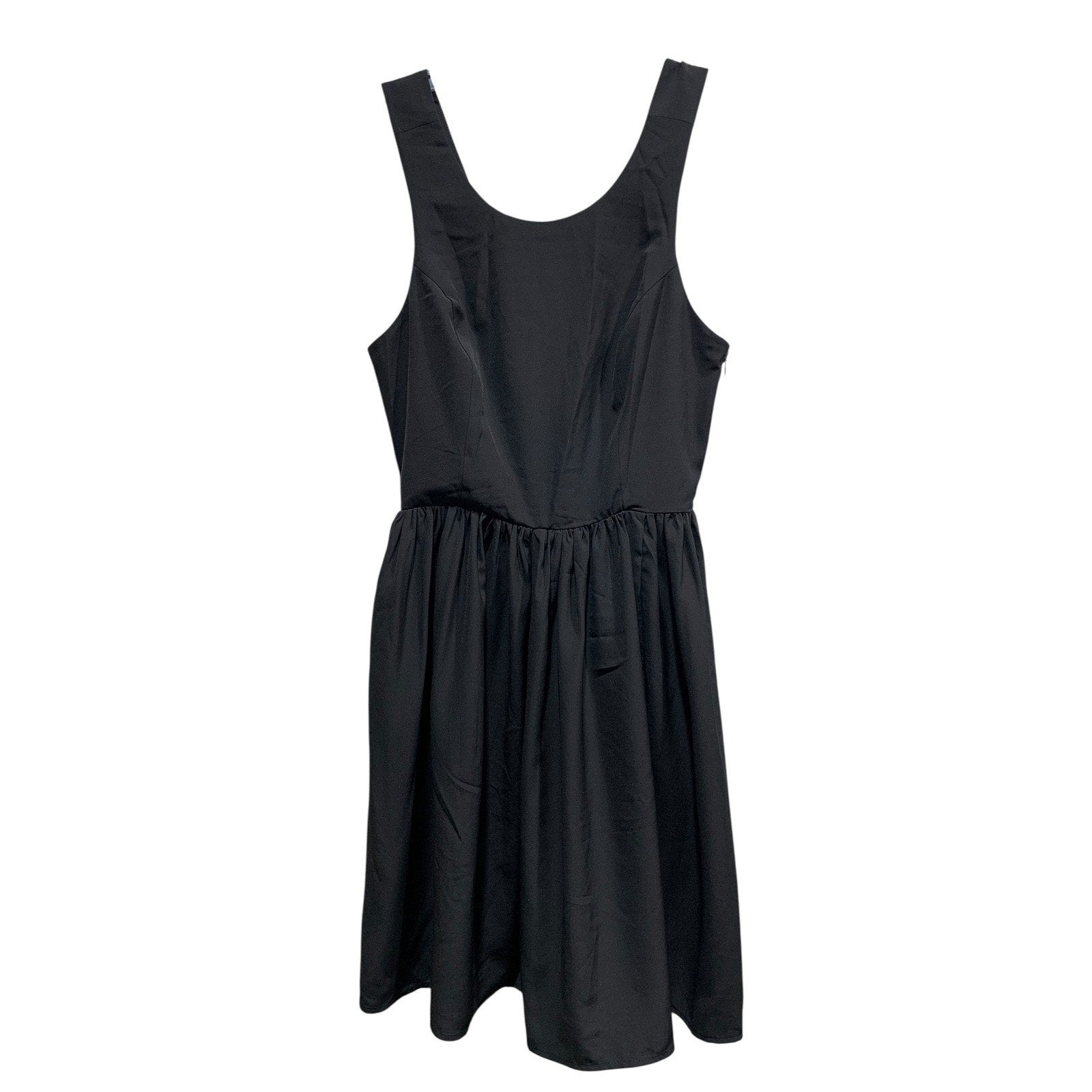 Amanda Uprichard Black Fit and Flare Open Back Smocked Dress Size M RN132941