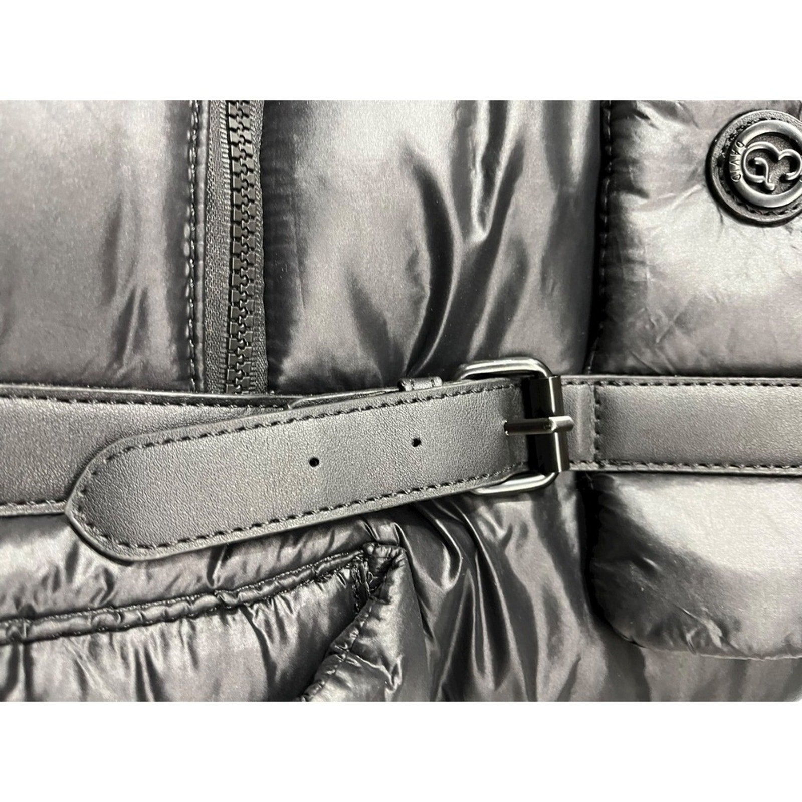 Joan & David Puffy Backpack Puffer Leather Trim Flap Backpack Bag Women's