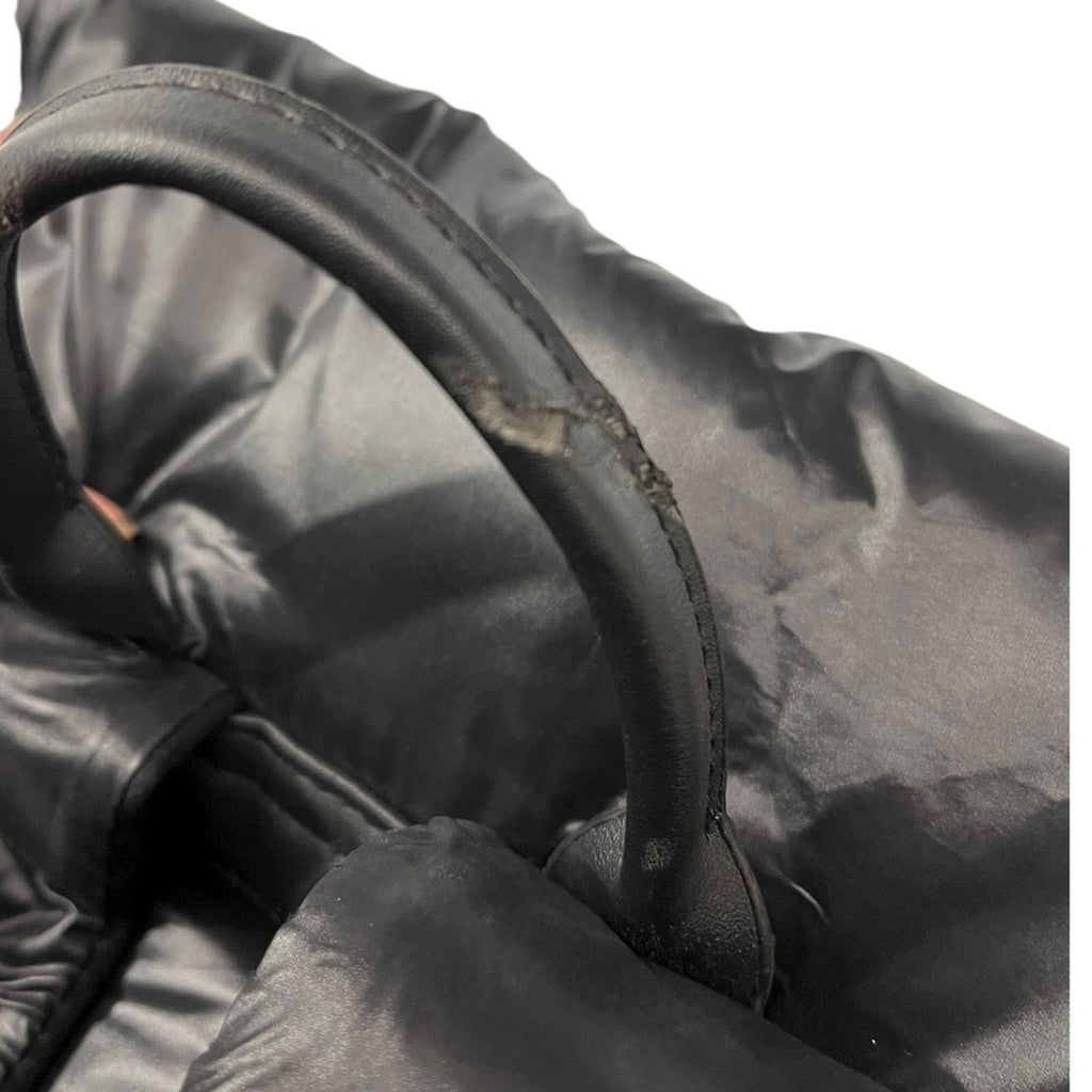 Joan & David Puffy Backpack Puffer Leather Trim Flap Backpack Bag Women's