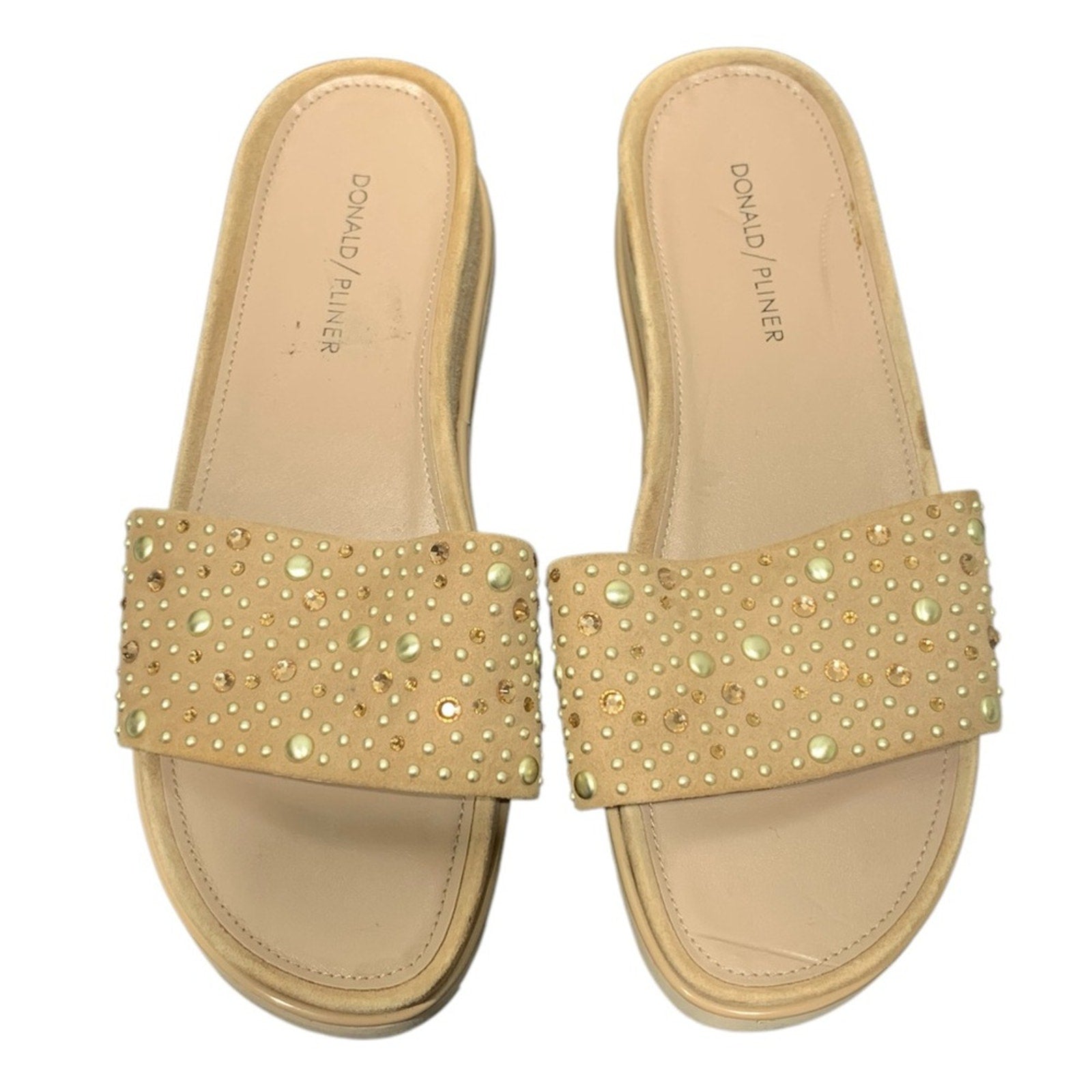 Donald J. Pliner Cava Suede Studded Slide SZ 9