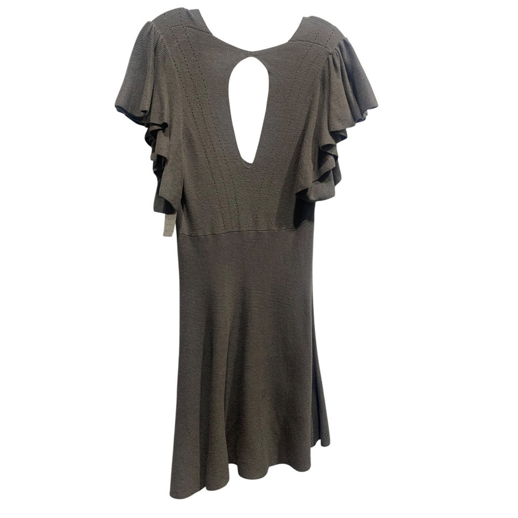 NWT Free People Jodi Sweater Dress Size M  Ruffle Sleeve Knit Fit & Flare