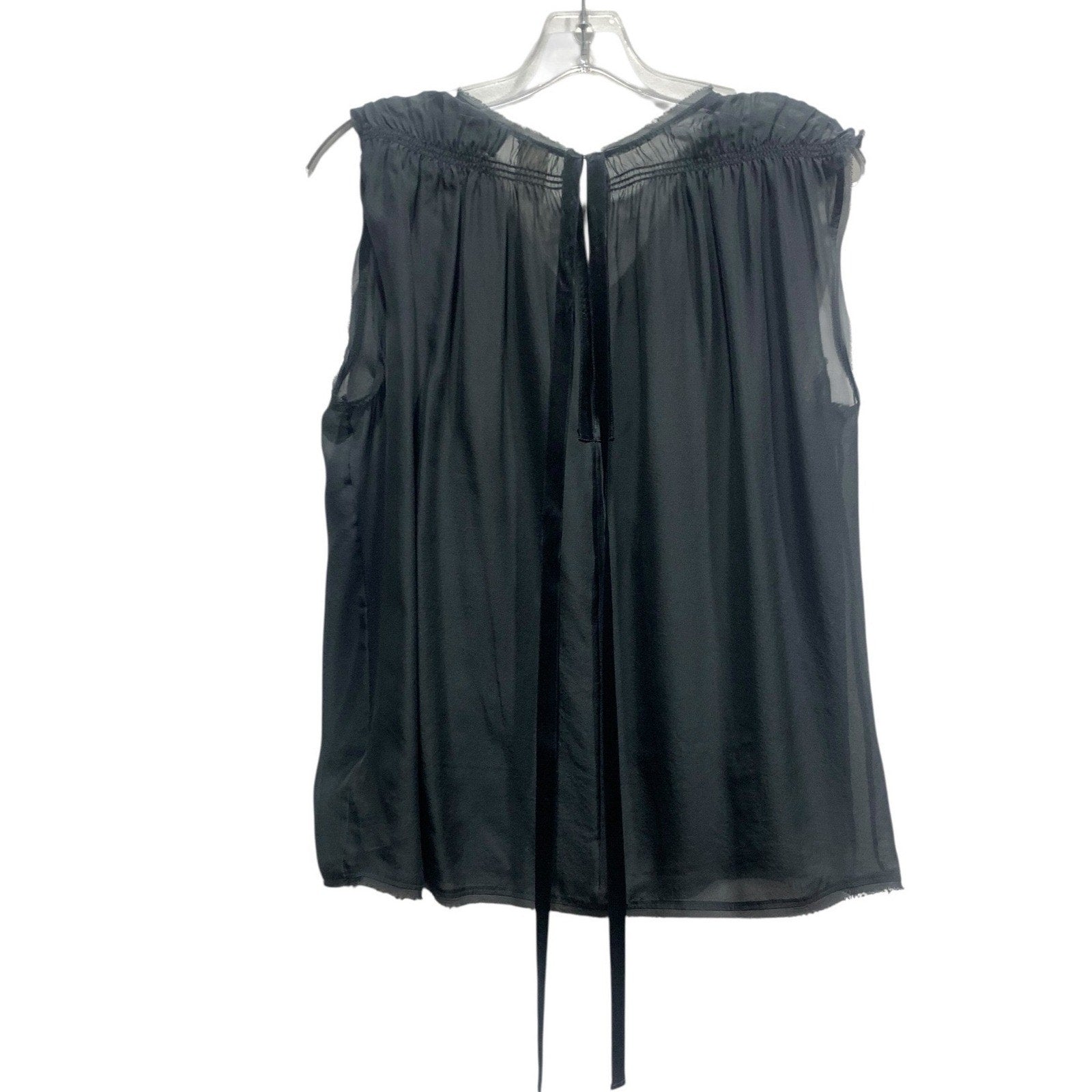 Bird by Juicy Couture Black Silk Embellished V-Neck Sleeveless Blouse Size M