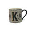 Anthropologie Monogram Letter ' K ' Black Gold Honeycomb Mosaic Tile Coffee Mug