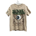 Von Dutch TAN EYEBALL WINGS SHIRT MENS Graphic T-Shirt Tan Beige Large y2k retro
