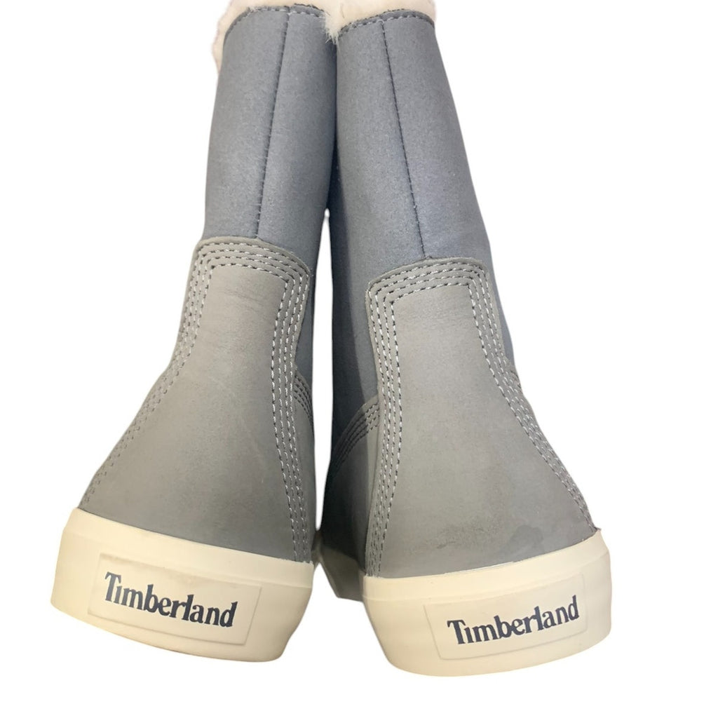 Timberland Women's Skyla Bay 6" Gray Faux Fur Fold Down Nubuck Boot US 8.5