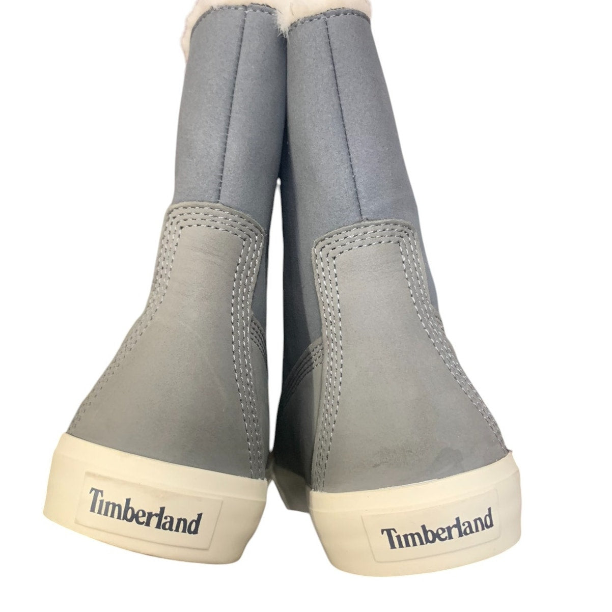 Timberland Women's Skyla Bay 6" Gray Faux Fur Fold Down Nubuck Boot US 8.5