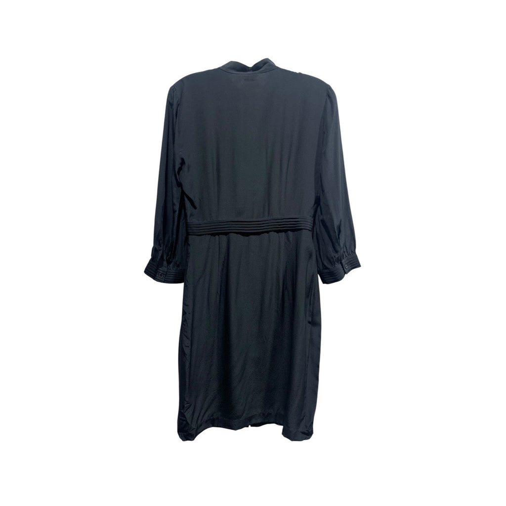 Club Monaco Womens Black 100% Silk Ruffle Front Mock Neck Dress Size 4 00200653