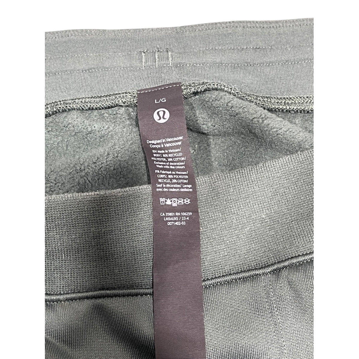 Lululemon Fleece Train Track Pant Dark Fir Green Mens Large DKFR Joggers