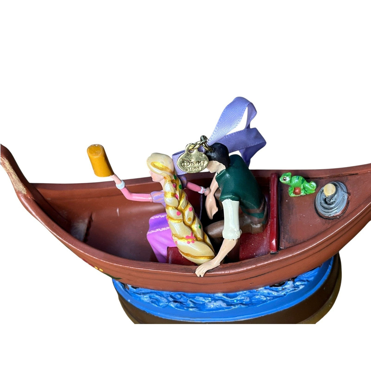 Disney Store 2015 Tangled Rapunzel Flynn Rider Musical Boat Ornament Untested