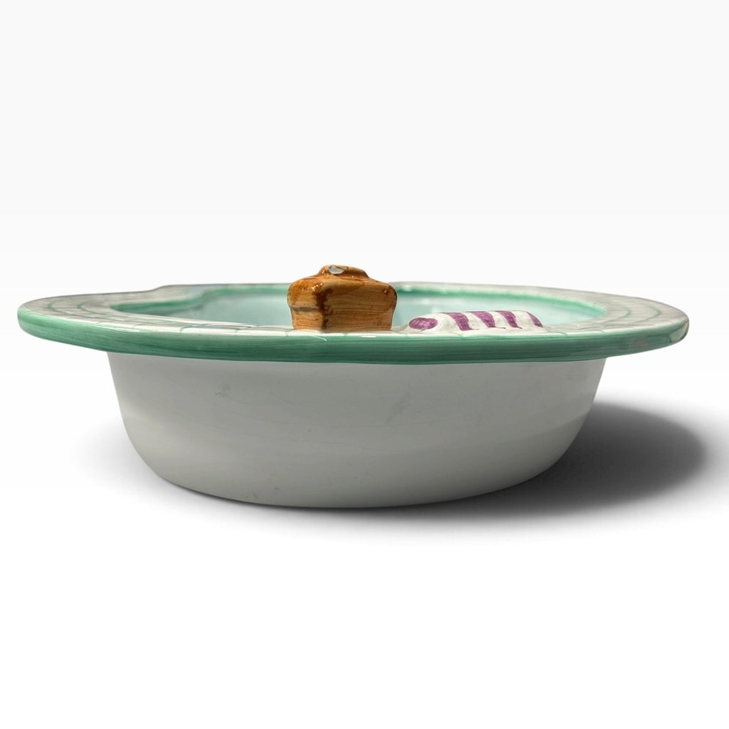 Vintage 1995 Lotus Ceramic Swimming Pool Trinket Dish Swimmer Diving Board Retro