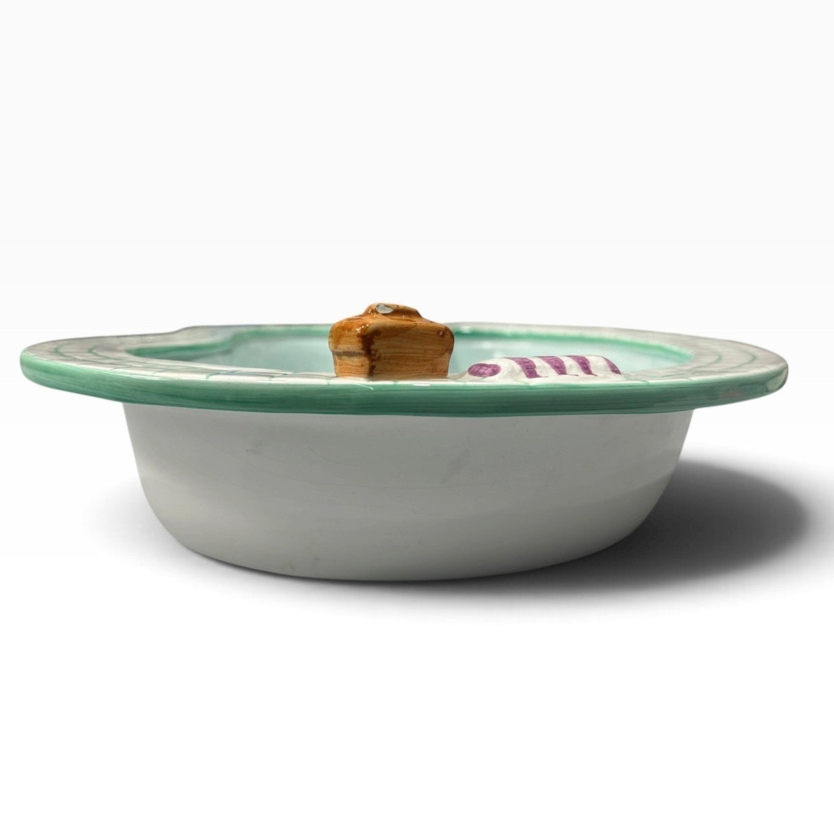 Vintage 1995 Lotus Ceramic Swimming Pool Trinket Dish Swimmer Diving Board Retro