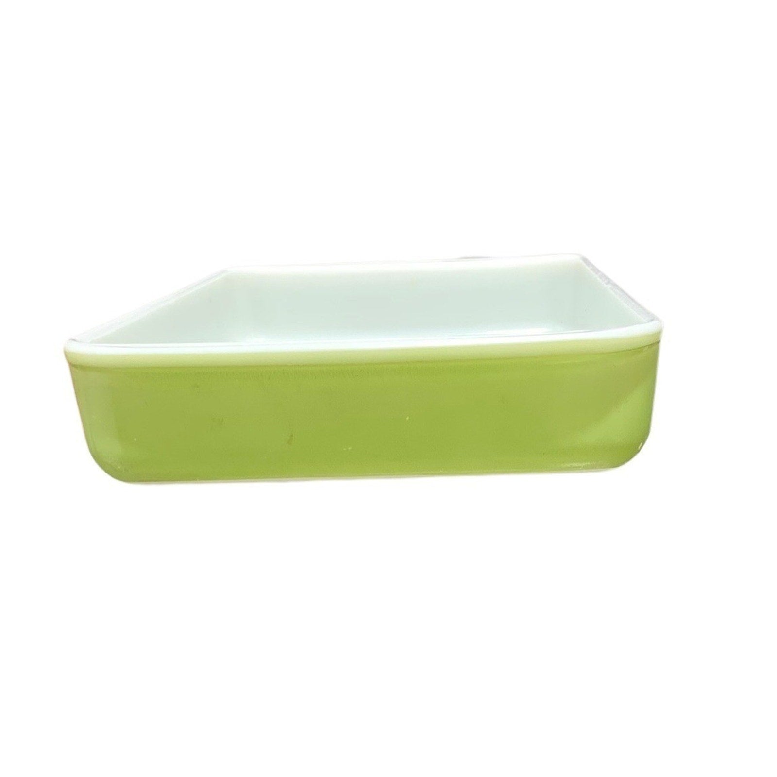 Vintage Pyrex 232 Lime Green Rectangular Refrigerator Dish MCM Ovenware USA