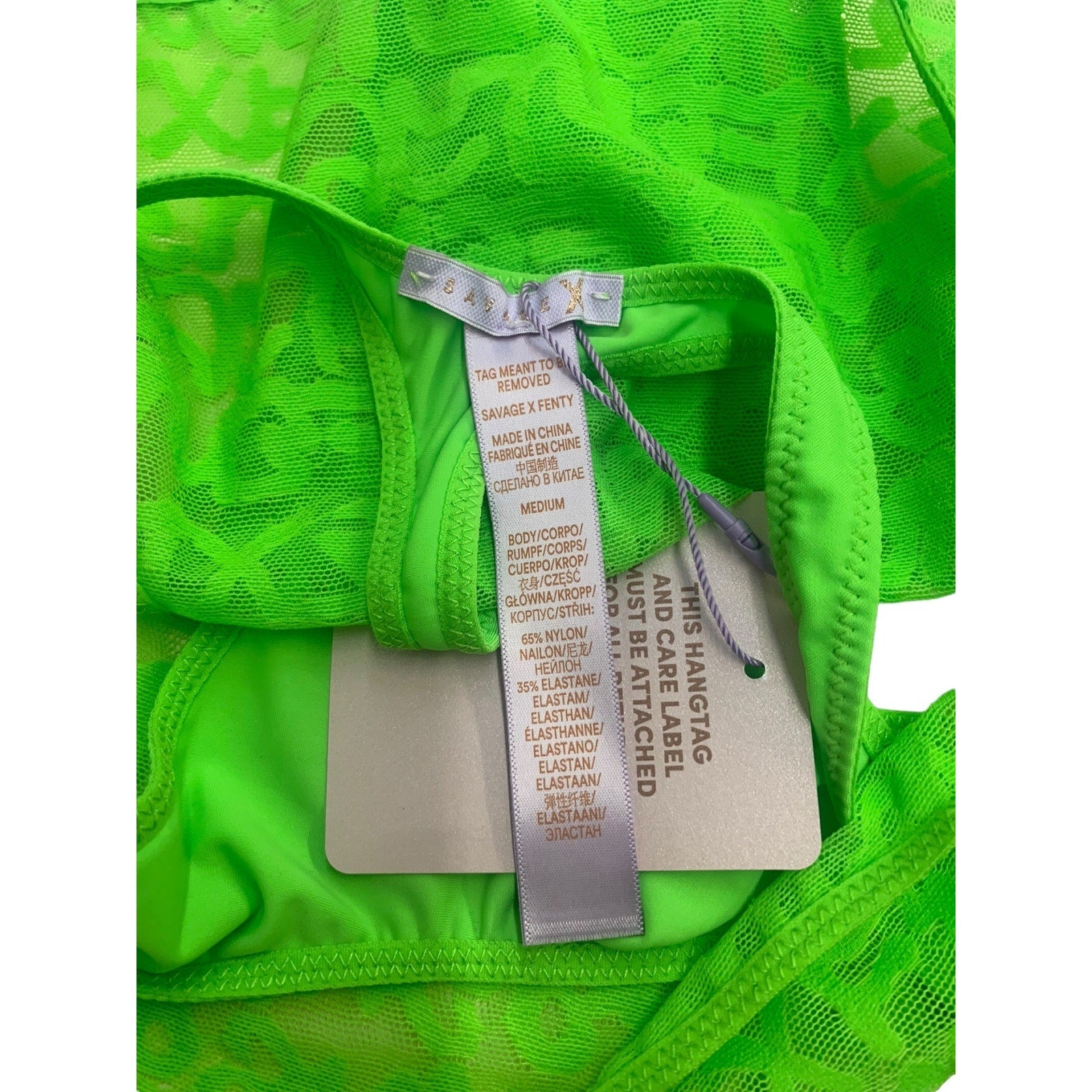Savage x Fenty  Lime 2 pieces bottom NWT Medium Top Large