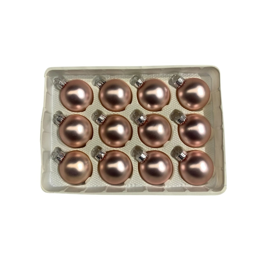 SparklingCreations 12 Glass Ornaments Rose Gold Shatterproof Christmas Tree