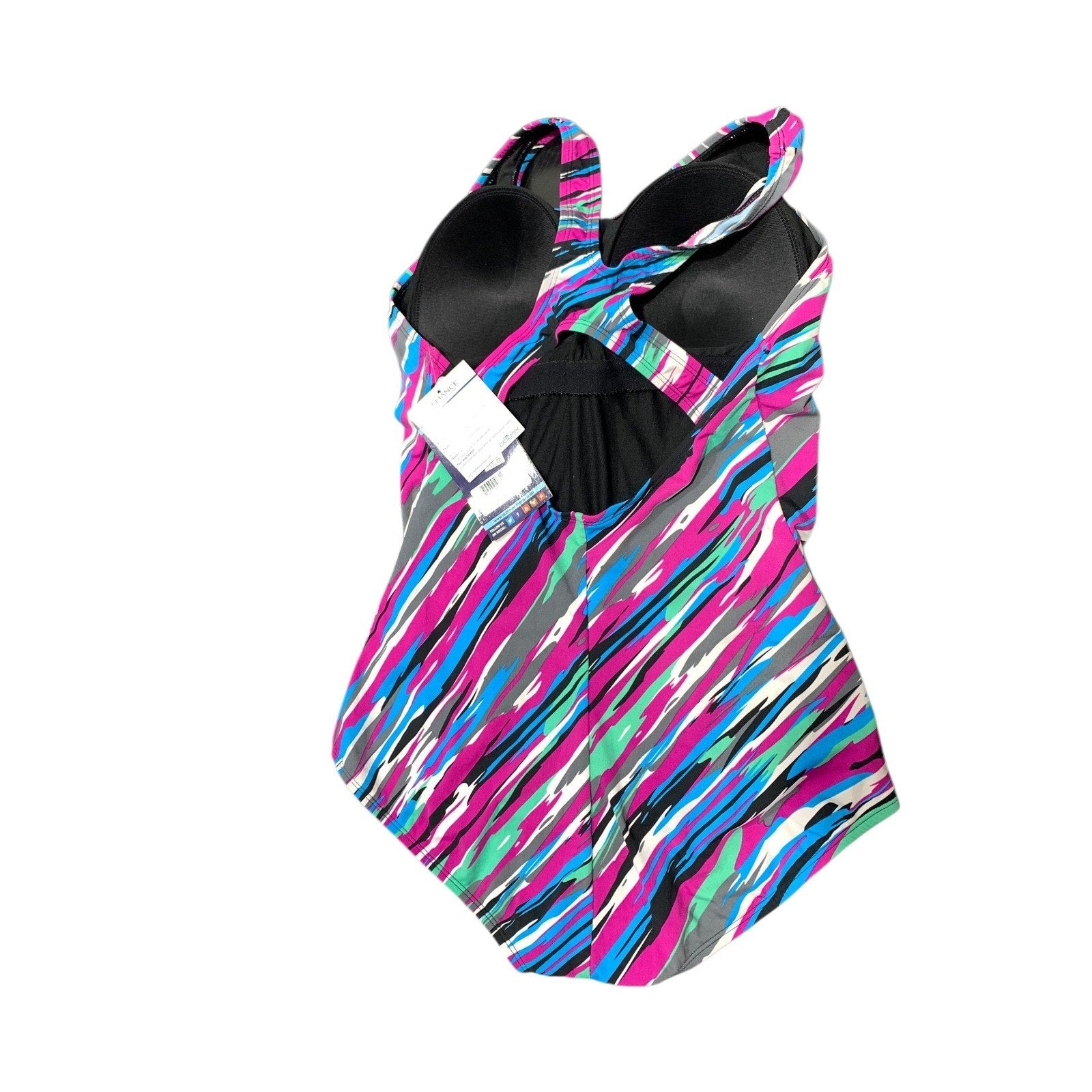 Dolfin Aquashape Womens 40/14 Conservative Lap Suit One Piece Swimsuit Multi NWT