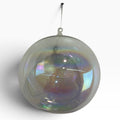 Large 7in Iridescent Hand Blown Glass Ornament Sphere Oil Slick Rainbow Decor