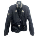 Bogner Ski Jacket Black Embroidered Deer Womens Belted Casual Outerwear sz 10