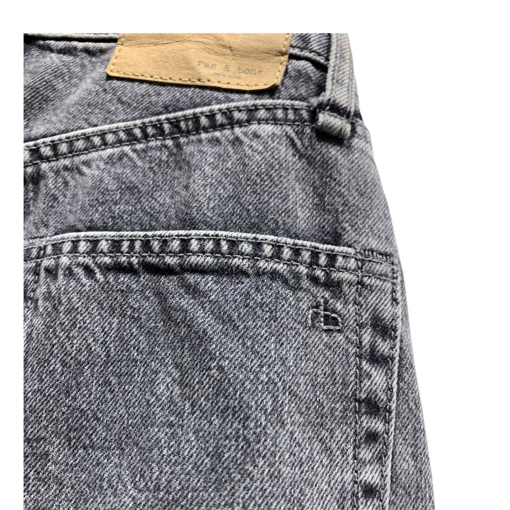 Rag & Bone Nina High-Rise Ankle Cigarette Jeans Colby Grey Acid Wash 25