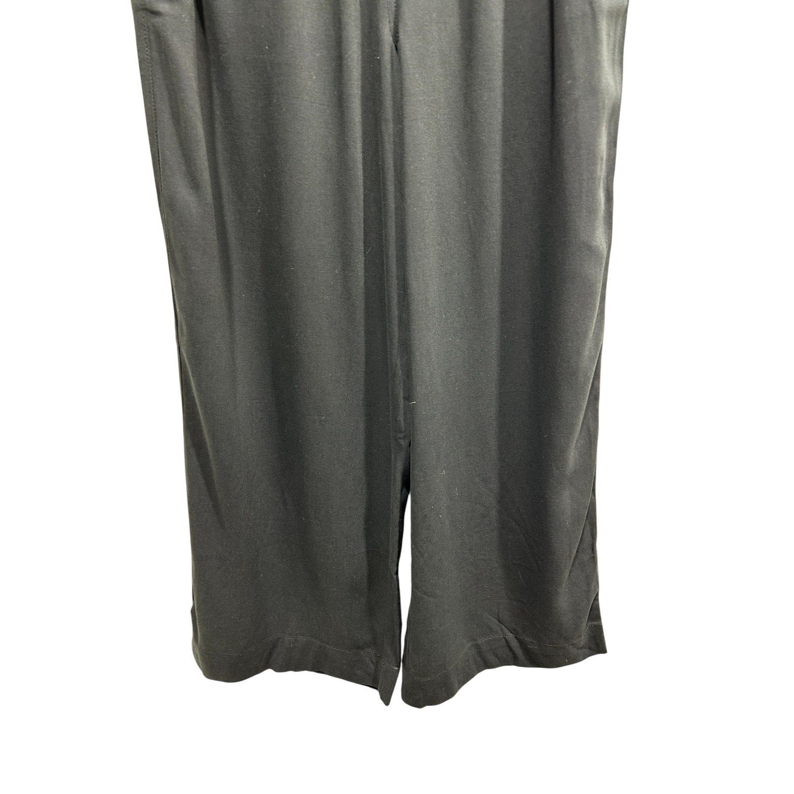 Madewell Women Black Smocked Elastic Waist Wide Leg Pull On Pants NH252 MP