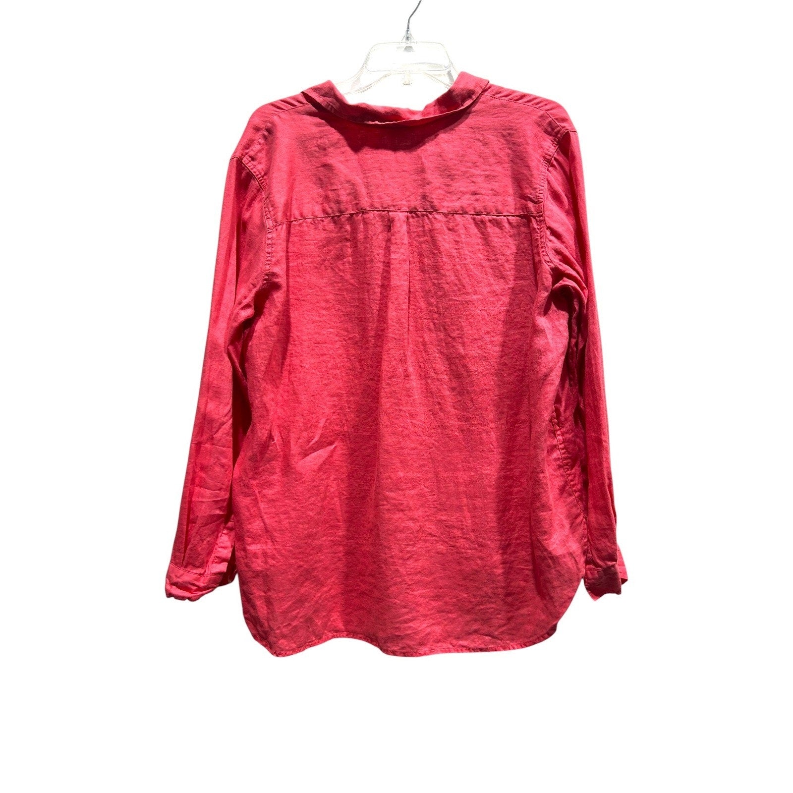 Boden Pink 100% Linen Button Down Shirt Long Sleeve Pockets WA689 US 12R