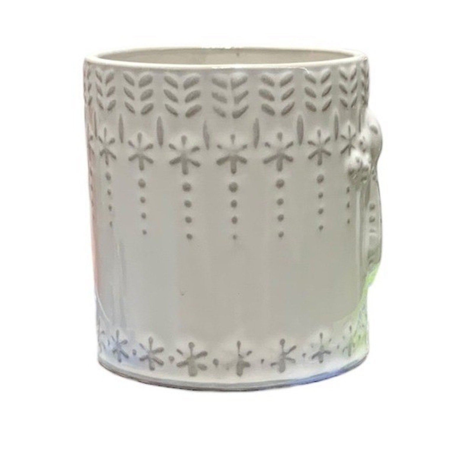 NWT Anthropologie Snowcap Reactive-Glazed Monogram Mug H