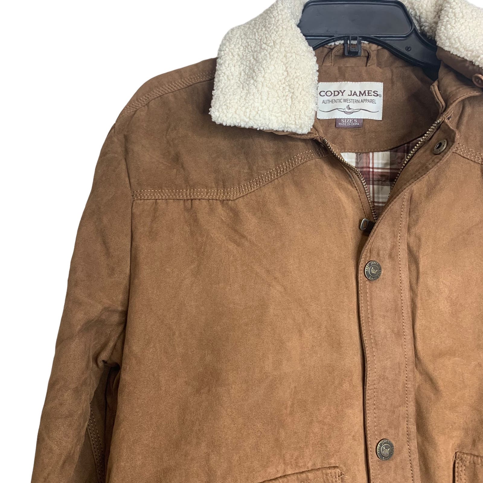 Cody James Dark Brown Swayed Bomber Men's Jacket SZ S