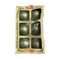 Vintage Noel 6 Glass Christmas Ornaments 2 1/4 In Diameter Light Green American