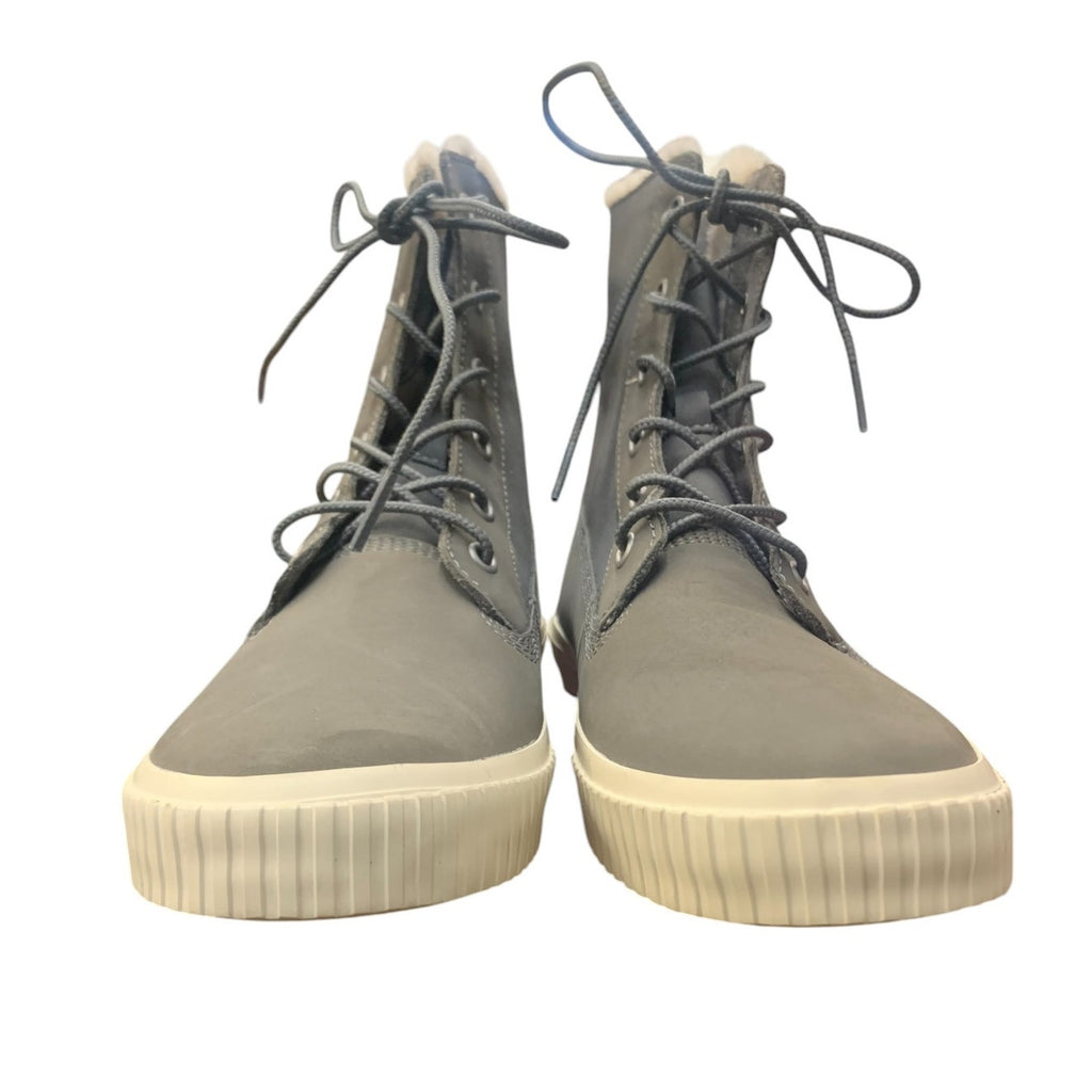 Timberland Women's Skyla Bay 6" Gray Faux Fur Fold Down Nubuck Boot US 8.5