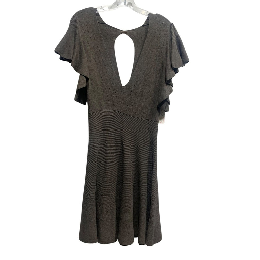 NWT Free People Jodi Sweater Dress Size M  Ruffle Sleeve Knit Fit & Flare