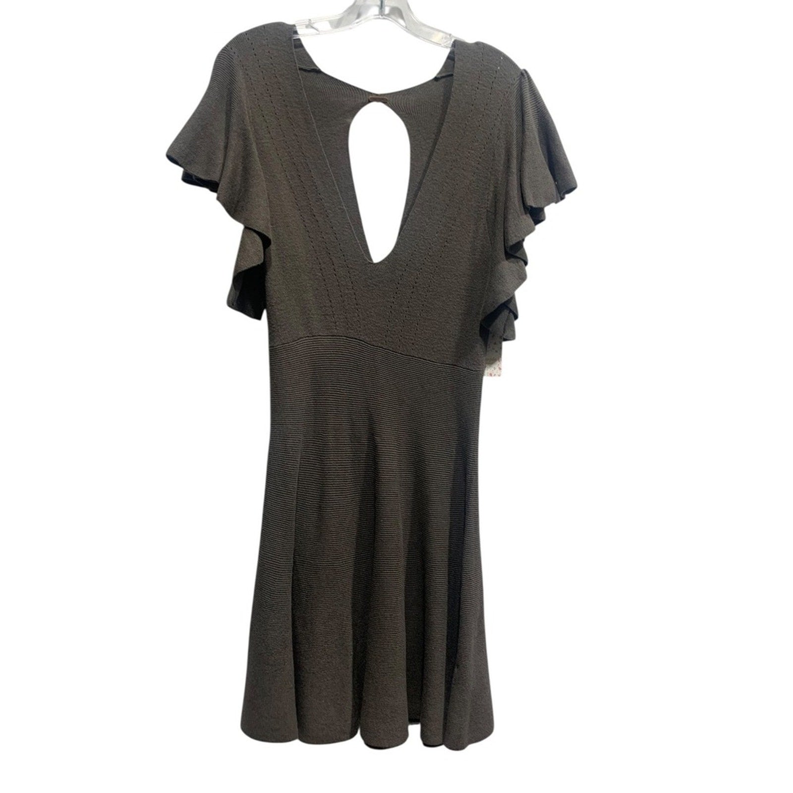 NWT Free People Jodi Sweater Dress Size M  Ruffle Sleeve Knit Fit & Flare