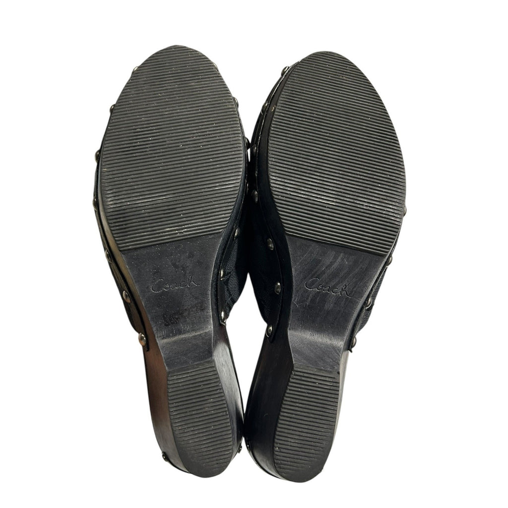 Coach TANYA Studded Platform Clogs Mules Heels Womens 7b classic office preppy