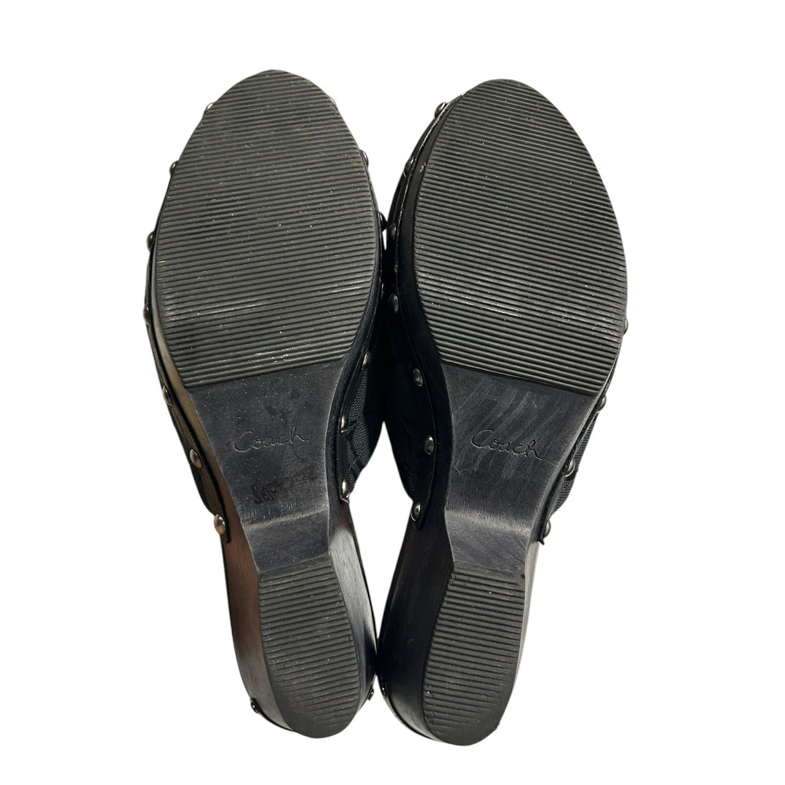 Coach TANYA Studded Platform Clogs Mules Heels Womens 7b classic office preppy