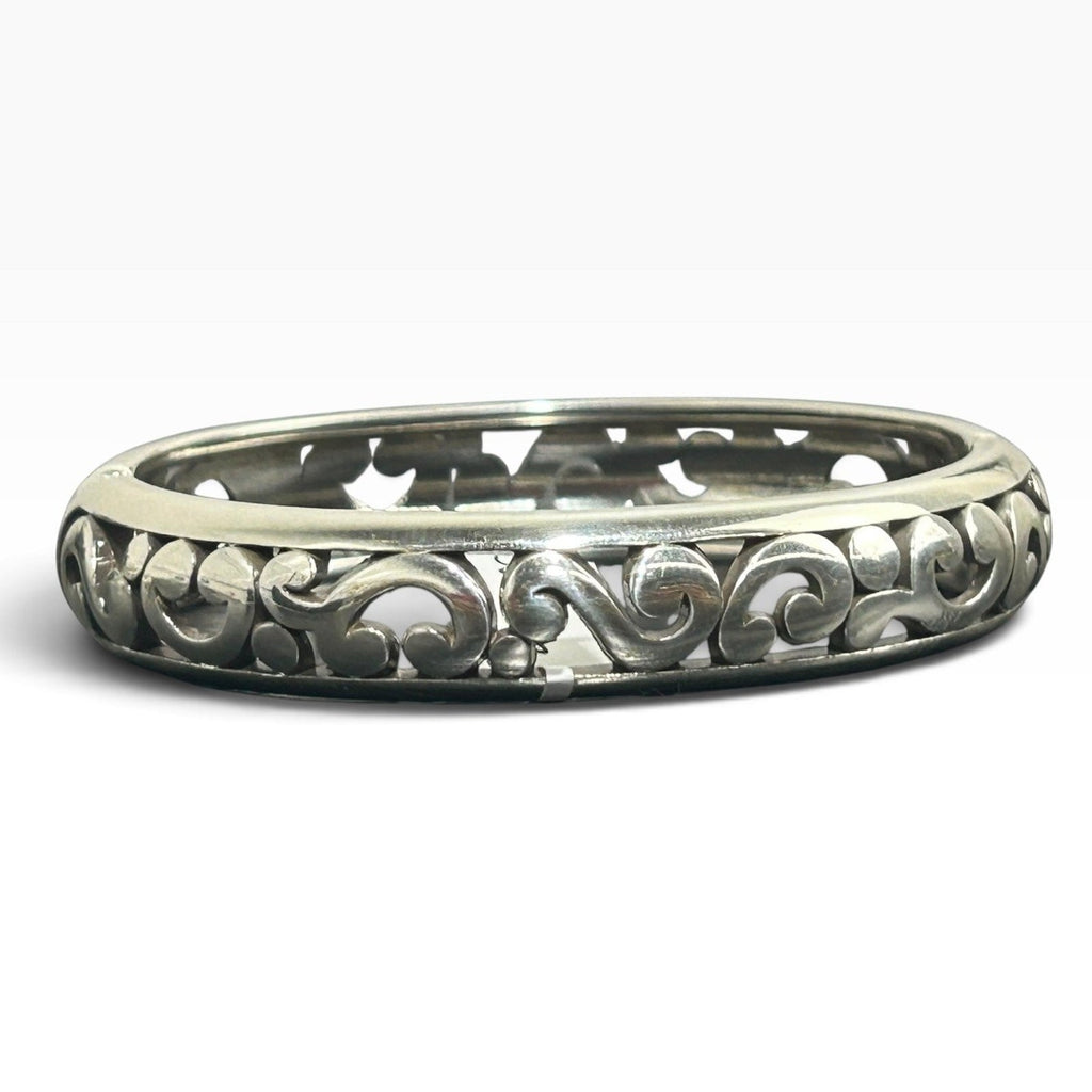 Brighton Contemporary Silver Scroll Hinge Bangle Bracelet JF0900 OS