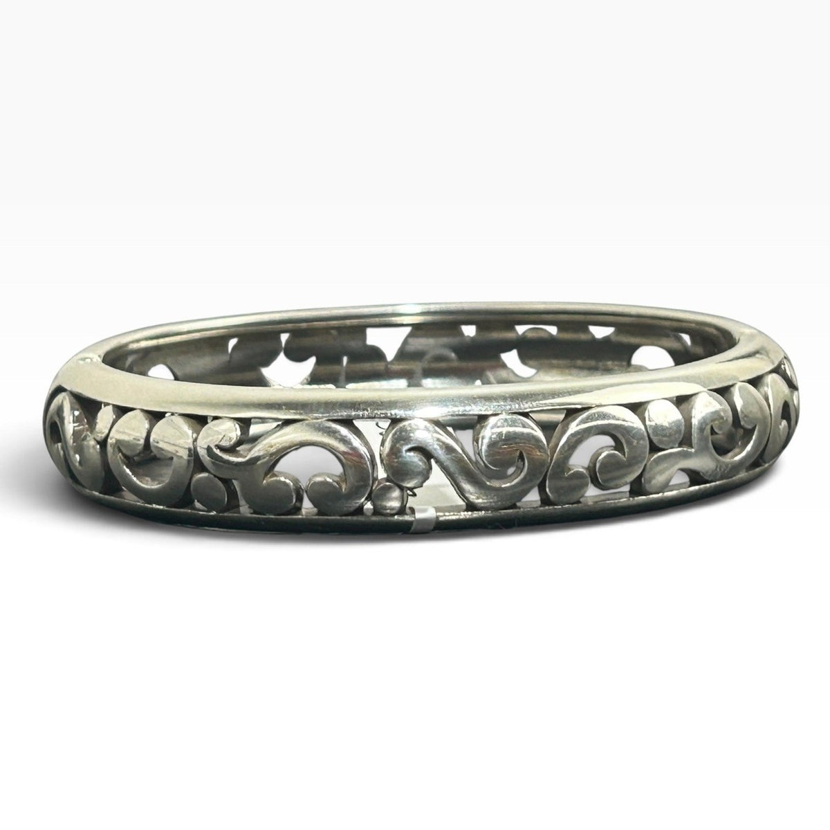 Brighton Contemporary Silver Scroll Hinge Bangle Bracelet JF0900 OS