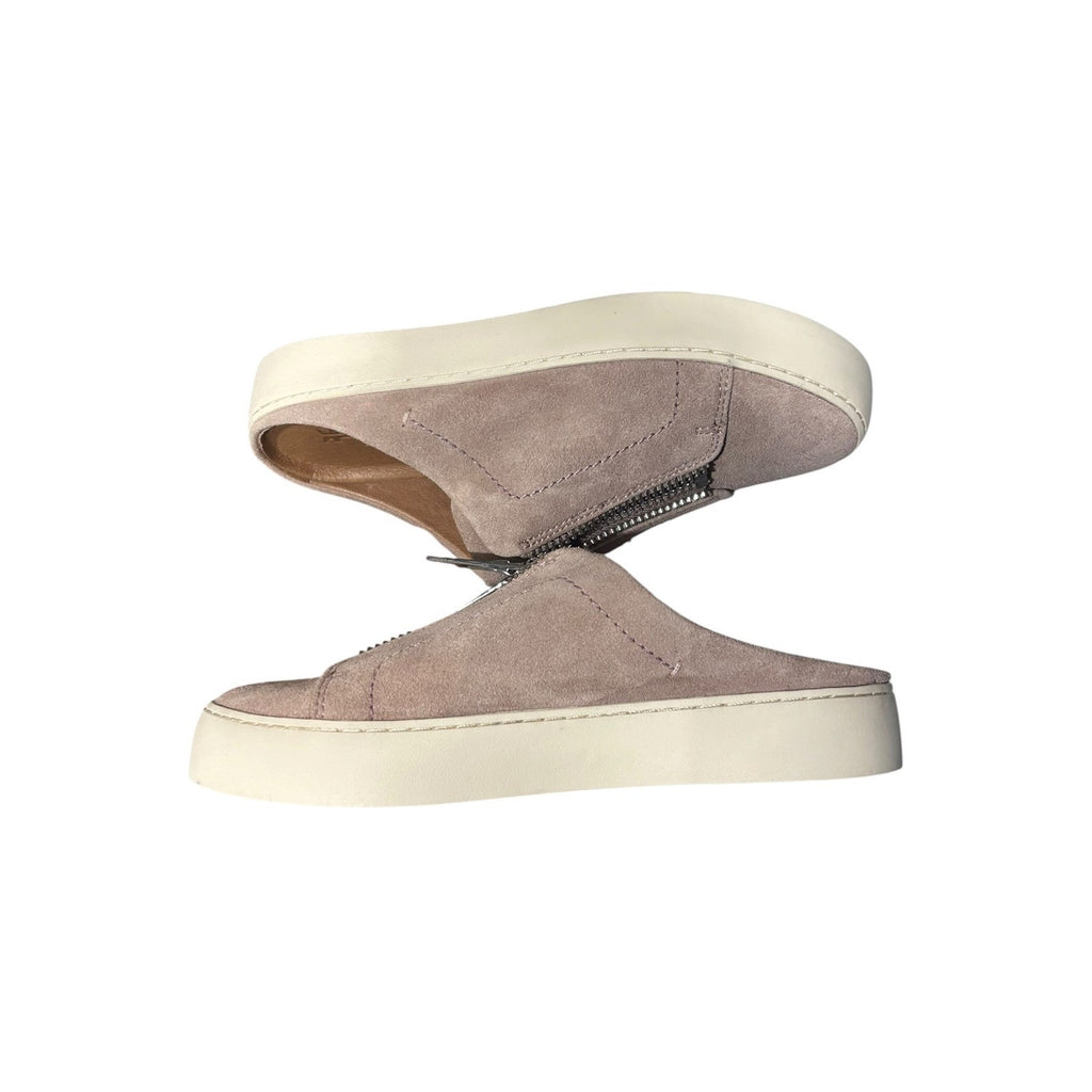 Frye Lena Zip Mule Sneakers Womens Rosewood Pink Suede Slip On Platform Shoes 6m